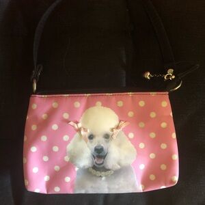 Y2K Vintage Pink Polka Dot Poodle Purse